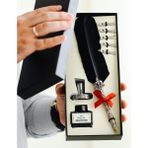 Asya Gifts Tüylü Siyah Divit Kalem ( 5 Farklı Divit Uç ve Mürekkep Set )