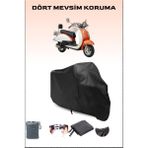 Asya Nostalji 125 Uyumlu Siyah Motorsiklet Branda, Motor Örtüsü