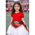 ASYA PAZARLAMA Kız Çocuk Gösteri Bel Kuşağı, Üçgen Yazma, Okul Gösterisi Folklor Bel Kuşağı, Kız Fular, Keşan