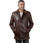 AsyaClub Derije Alanzo Hakiki Deri Erkek Kürklü Kestane Karartma Kaban - 2XL