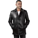 AsyaClub Derije Alanzo Hakiki Deri Erkek Siyah Kürklü Kaban - XL