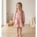 Asyaden Baby Kız Bebek Kız Çocuk Pamuklu Şık Bayramlık Kat Kat Çantalı Müslin Elbise - 6 - 7 Yaş - Pembe