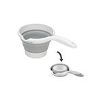 AsyaDesing 1.1 Lt Katlanabilir Bebek Yıkama Kovası Katlanır Maşrapa Koçero Gri 27x17x4 Cm