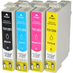 Asyaink Epson T1281/1282/1283/1284,(T1285) Muadil Kartuş Set - Renkli - Siyah