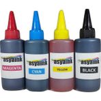 Asyaink Hp 304 Hp Deskjet 2620 Hp 2630 Uyumlu 4 x 100 ml Renkli/Siyah Mürekkep Seti
