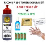 Asyaink Ricoh Sp150 Yazıcı ile Uyumlu Toner Dolum Seti 200gr+Çip