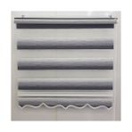 AsyHome Gri Ekru Geçişli Zebra Etek Dilimli Renkli 70x200 cm Stor Perde