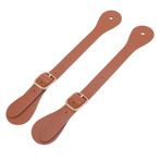 At Binicileri Için Deri Mahmuz Kayışları, Kovboy Çizmeleri Için 22 Cm Ayarlanabilir Uzunluk Spur Kayışları, Kadın Erkek Binicilik Aksesuarları Için Batı Kovboy Spur Tutucu (BROWN)