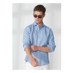 AT.P.CO A266CARLL20 Mavi Slim Fit Düğmeli Yaka Erkek Gömlek