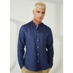AT.P.CO A266DANIELL20 Koyu Mavi Slim Fit Düğmeli Yaka Erkek Gömlek