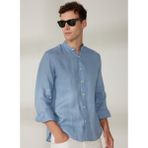 AT.P.CO A266DANIELL20 Mavi Slim Fit Düğmeli Yaka Erkek Gömlek