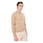 AT.P.CO Polo Yaka Slim Fit Kazak, M, 5003113123, Açık Kahve, Erkek