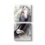 At ve Kartal Tablosu 60 x 123-2 Parçalı