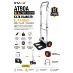 At90a 90 Kg Katlanabilir El Arabası Alüminyum Koli Paket Yük Taşıma Arabası Teleskopik Valiz Tipi