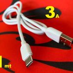 ATA ELEKTRONİK 1 Metre 3A 3 Amper Huawei P30 Lite Pro Type C Type - C Hizli Fast Usb Kablo