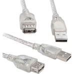 Ata Elektronik 10 Metre Kaliteli USB 2.0 Şeffaf USB Uzatma Kablosu Pc Tv USB Klavye Yazıcı Için