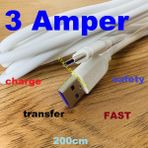 Ata Elektronik 2 Metre 3 Amper - Huawei Xiaomi - Nintendo Gamepad Ps5 Xbox X/s Nspor Oyun Konsolu Gamepad Joistik Joistcik Kablosuz Game Pad Şarj Kablosu Type-C Kablo Şarj Type C Kablo - Siyah