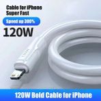 Ata Elektronik 2 Metre 6 Amper Kalın 120W IPhone 13 Pro Max 14 12 11 Mini 8 7 Xr x Xs 6 Kablo Fast Hızlı Şarj Ios Uyumlu 6A Hızlı Fast USB Kablosu - Çok Kalın Kablo