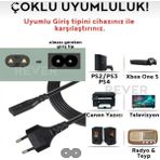 Ata Elektronik 3 Metre - C7 Güç Kablosu Ps2 Ps3 Ps4 Ps5 Xbox One Televizyon Tv Radyo Işıldak Power Elektrik Kablosu