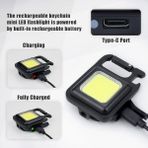 Ata Elektronik 30 Cob LED Mini Anahtarlık Fener 800 Lümen Şarjlı Kamp Balıkçı Tamirci Için Çalışma Feneri Çok Fonksiyonlu Taşınabilir Işık