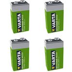 ATA ELEKTRONİK 4 Adet Varta 9 Volt 200 9V 200 Mah Şarj Edilebilir Kare Pil Şarzli Pil Kumanda Test Pili