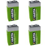 ATA ELEKTRONİK 4 Adet Varta 9 Volt 200 9V 200Mah Şarj Edilebilir Kare Pil Şarzli Pil - Nostaljik Radyo Pili