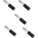 Ata Elektronik 5 Adet 3.5mm 6.3mm Aux Stereo Çevirici Dişi Erkek Jak Çevirici Jak Dönüştürücü Adaptör Arka Ince Giriş