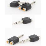 Ata Elektronik 5 Adet 6.3mm Mono Gitar Jak Jack - 2 Rca Dişi Audıo Lale Tos Çevirici Dönüştürücü Kablo Soket Ucu Uç