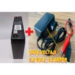 Ata Elektronik 6 Volt 7 Amper Akü ve 6 Volt Akü Charger ( Ledli Işıklı ) Kesicili Adaptör Extra Maşalı ( 2li Set - Akü ve Şarj Cihazlı )
