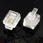 Ata Elektronik 6P2C ( RJ11 ) Plug 100'LÜ Paket Telefon Kablo Ucu Soketi Köken Kablo Için Uygundur Pense Olmadan Montajı Yapılamaz