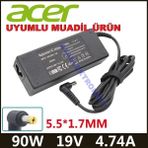 Ata Elektronik Acer Aspire 8920 Laptop Sarj Adaptörü 19V 4.74A 90W 19V 4.74A Dar Sarı Uç (5.5*1.7mm)