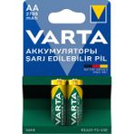 Ata Elektronik Çocuk Oyuncaklar Kumandalar Fotoğraf Makinesi Radyo Saat Xbox Joistik Için Şarz Edilebilir - Varta 2700 Ince Şarjlı Pil 2700 Mah 2'li Paket Aa Kalem Pil 2500 Mah 1 Kart 2 Adet