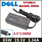 Ata Elektronik Dell Uyumlu Muadil Ürün Ithalatçı Firma Garantili 19.5V 2.31A Uyumlu 3.33A Laptop Şarj Adaptörü Dell Inspiron XPS13 9360 9350 9343 9365 XPS12 LA5000 M140 VOSTRO5370 13 4.5*3.0mm Mini Iğneli Uç