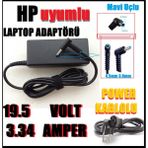 Ata Elektronik Hp Uyumlu Muadil Ürün 2 Yıl Garantili Pavilion 11-N001ET X360 Pc Adaptör Şarj Laptop Şarj Aleti Cihazı Adaptör 19.5 Volt 3.34A - Mavi Uç