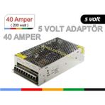 Ata Elektronik KALIN KASA - 5 VOLT 40 AMPER KAYAN YAZI LED TABELA REKLAM PANOSU ADAPTÖRÜ 5V 40A 200W - Kırmızı