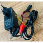 Ata Elektronik LED IŞIKLI Pilsan Akülü Mini Atv Araba Araç Için Uyumlu - 6 Volt Aküleri Için Adaptör Şarj Cihazı Şarz Aleti Otomatik Voltaj Kesicili + Krokodil Timsah Kablolu Maşalı - 1.2 Amper 7.8V - Siyah