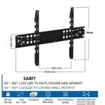 Ata Elektronik Lg Samsung Sony Vestel Sunny Onvo Awox Philips Uyumlu 70'' 75'' 77'' 80'' 85'' 90'' 100'' Inç Inç 177 190 195 203 215 Ekran Tv Askı Aparatı