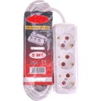 Ata Elektronik TÜRK MALI YERLİ ÜRETİM 5 METRE GRUP PRİZ PİRİZ - Beyaz
