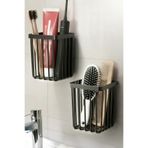 ATA HOME 2'li Set Yapışkanlı Banyo Saç Fırçası Tarak Düzenleyici Diş Fırçalık Çok Amaçlı Mutfak Duvar Rafı