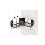ATA HOME Banyor Köşe Yapışkanlı Banyo Rafı, Köşe Banyo Düzenleyici, Duş Rafı Organizer Şampuanlık, Plastik