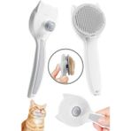 Ata Home Kedi Köpek Otomatik Temizlenen Tuşlu Tüy Toplayıcı Tarak Evcil Pet Hayvan Tüy Kıl Toplama Fırçası - Beyaz