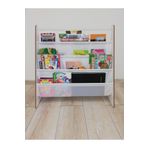 ATA HOME Montessori Ana Sınıfı Kreş Okul Çocuk Odası Kitaplığı Ahşap Kumaş Kitaplık Yıkanabilir Kumaş Beyaz