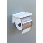 ATA HOME Yapışkanlı Kapaklı Tuvalet Kağıdı Askısı Banyo Tuvalet Kağıtlığı Aparatı Peçetelik Organizer Plastik, Beyaz