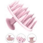 Ata Home Yumuşak Silikon Uçlu Saç Derisi Masaj Tarağı Aleti Saç Tarama Yıkama Tarağı Fırçası - Açık Pembe