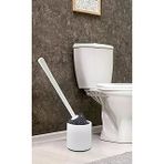 Ata Silikon Wc Tuvalet Banyo Fırçası Klozet Fırçası Beyaz-Gri Oval