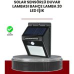 Ata Store Bahçe ve Dış Mekanlar Için Güneş Enerjili 20 LED Hareket Sensörlü Lamba - Lisinya - çok renkli