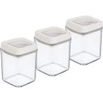 Ata Store Vakumlu Erzak Kavanozu Kare 3lü Set ROYALEKS-OKY-234 - Çok Renkli