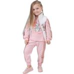 Atabay Payetli Tavşan Nakışlı Yelekli Iki Iplik Üçlü Alt Üst Takım - DNN50430-PEMBE-3 Yaş Pembe