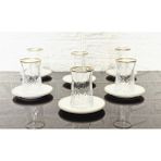 atabey home 12 Parça Porselen Tabakli Çay Seti-6 Bardak-6 Tabak- Odin Bardak Gold Detayli