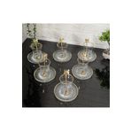 atabey home 18 Parça Çay Seti Gold Kelebek Çay Kaşıklı 6 Bardak 6 Tabak 6 Kaşık ATBEY HOME